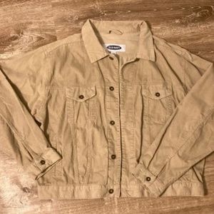 Old Navy jean jacket style tan corduroy men’s coat XL